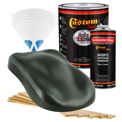 British Racing Green Metallic - Hot Rod Flatz Flat Matte Satin Urethane Auto Paint - Complete Gallon Paint Kit