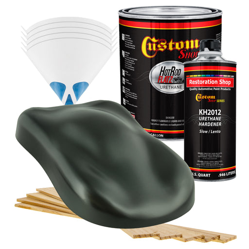 British Racing Green Metallic - Hot Rod Flatz Flat Matte Satin Urethane Auto Paint - Complete Gallon Paint Kit - Professional Low Sheen Automotive