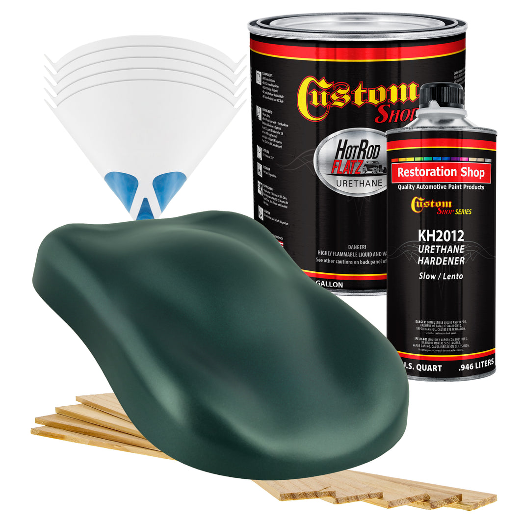 Dark Teal Metallic - Hot Rod Flatz Flat Matte Satin Urethane Auto Paint - Complete Gallon Paint Kit