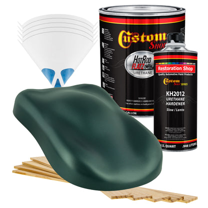 Dark Teal Metallic - Hot Rod Flatz Flat Matte Satin Urethane Auto Paint - Complete Gallon Paint Kit