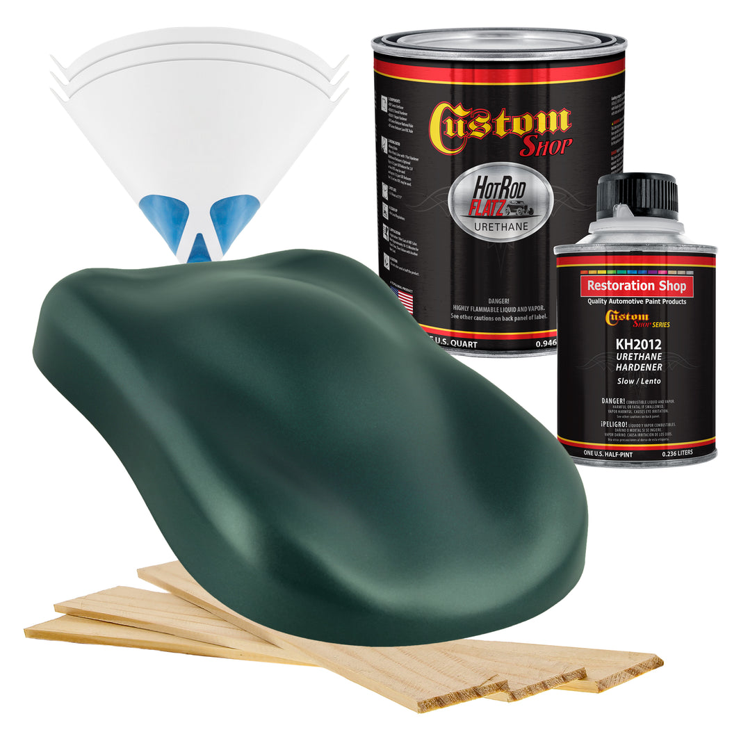 Dark Teal Metallic - Hot Rod Flatz Flat Matte Satin Urethane Auto Paint - Complete Quart Paint Kit