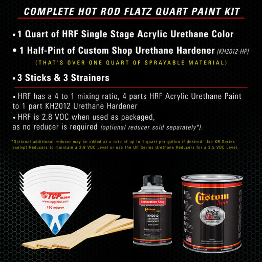 Dark Teal Metallic - Hot Rod Flatz Flat Matte Satin Urethane Auto Paint - Complete Quart Paint Kit - Professional Low Sheen Automotive, Car Truck Coating, 4:1 Mix Ratio