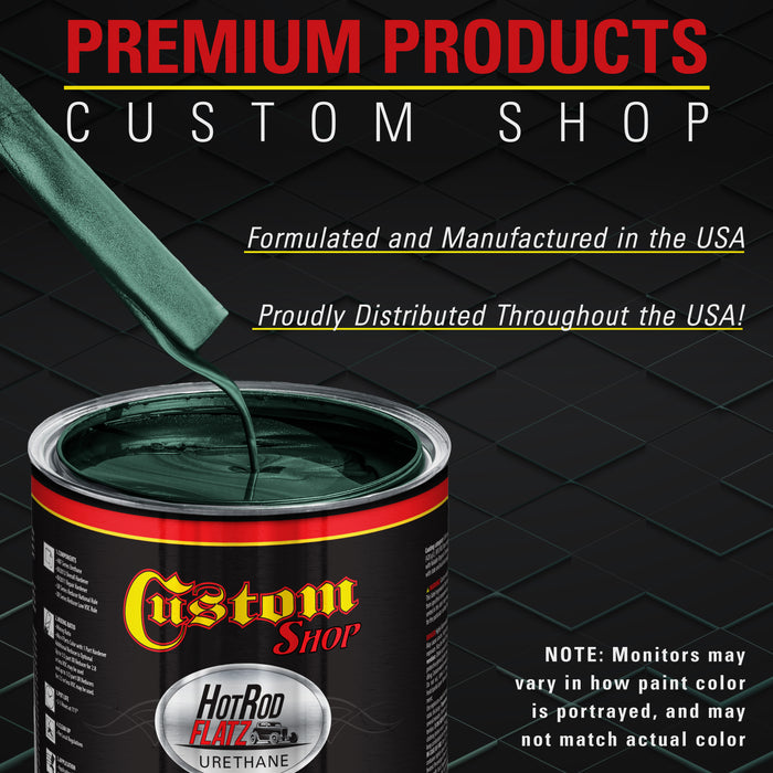 Dark Teal Metallic - Hot Rod Flatz Flat Matte Satin Urethane Auto Paint - Complete Quart Paint Kit - Professional Low Sheen Automotive, Car Truck Coating, 4:1 Mix Ratio