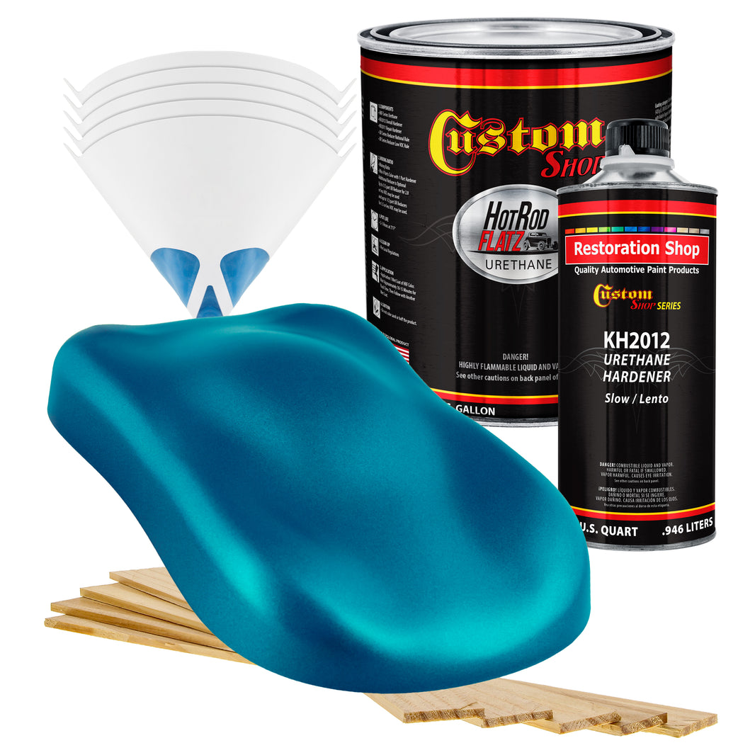 Teal Green Metallic - Hot Rod Flatz Flat Matte Satin Urethane Auto Paint - Complete Gallon Paint Kit
