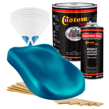 Teal Green Metallic - Hot Rod Flatz Flat Matte Satin Urethane Auto Paint - Complete Gallon Paint Kit