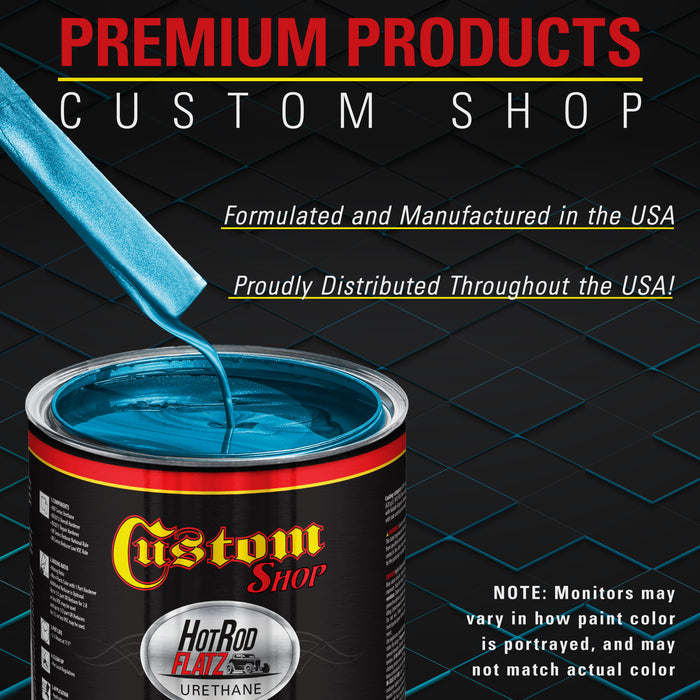 Teal Green Metallic - Hot Rod Flatz Flat Matte Satin Urethane Auto Paint - Complete Quart Paint Kit - Professional Low Sheen Automotive, Car Truck