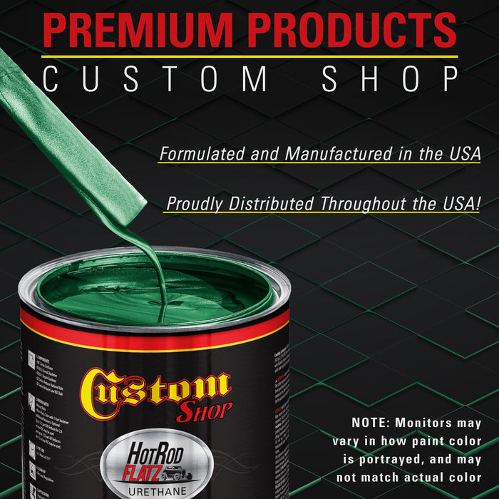 Emerald Green Metallic - Hot Rod Flatz Flat Matte Satin Urethane Auto Paint - Complete Quart Paint Kit - Professional Low Sheen Automotive, Car Truck