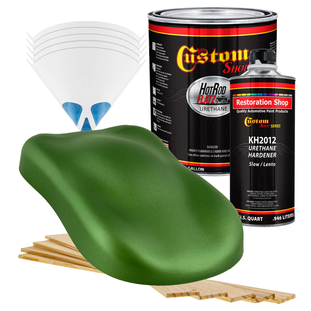 Gasser Green Metallic - Hot Rod Flatz Flat Matte Satin Urethane Auto Paint - Complete Gallon Paint Kit