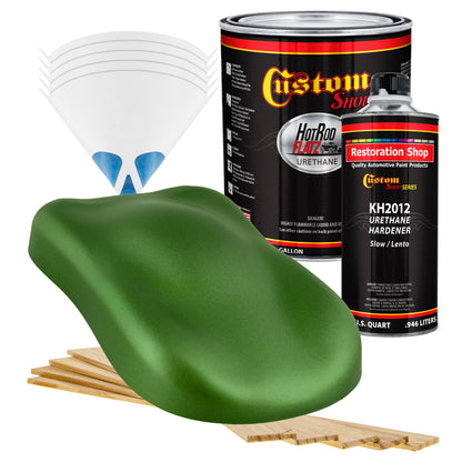 Gasser Green Metallic - Hot Rod Flatz Flat Matte Satin Urethane Auto Paint - Complete Gallon Paint Kit