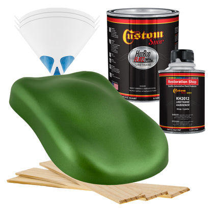 Gasser Green Metallic - Hot Rod Flatz Flat Matte Satin Urethane Auto Paint - Complete Quart Paint Kit