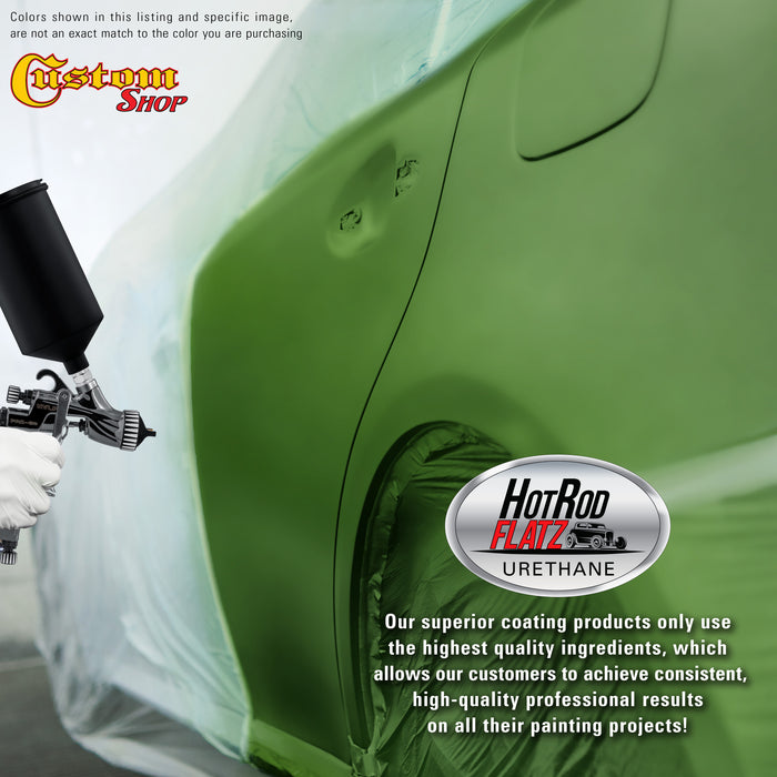 Gasser Green Metallic - Hot Rod Flatz Flat Matte Satin Urethane Auto Paint - Complete Quart Paint Kit - Professional Low Sheen Automotive, Car Truck Coating, 4:1 Mix Ratio