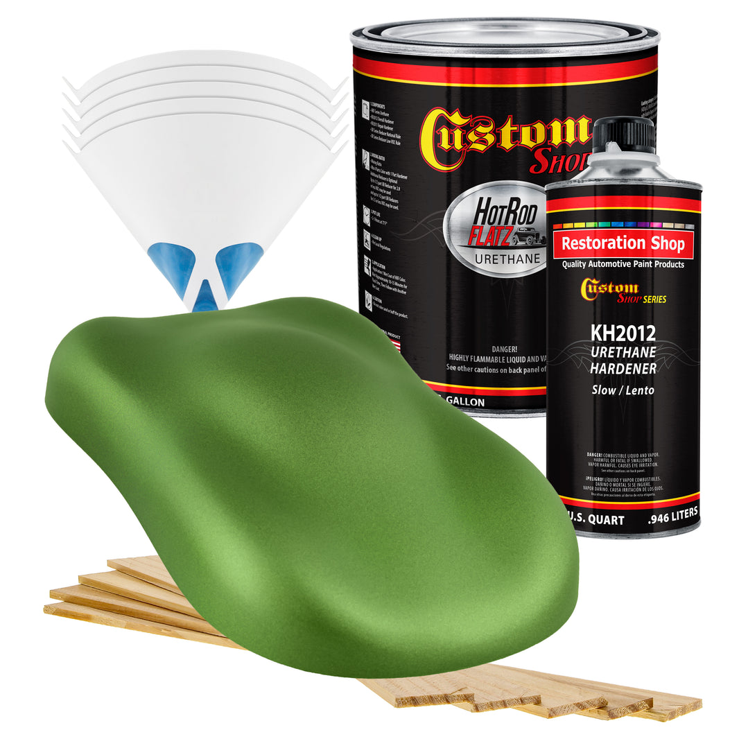 Synergy Green Metallic - Hot Rod Flatz Flat Matte Satin Urethane Auto Paint - Complete Gallon Paint Kit