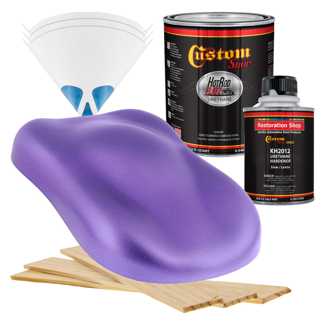 Plum Crazy Metallic - Hot Rod Flatz Flat Matte Satin Urethane Auto Paint - Complete Quart Paint Kit