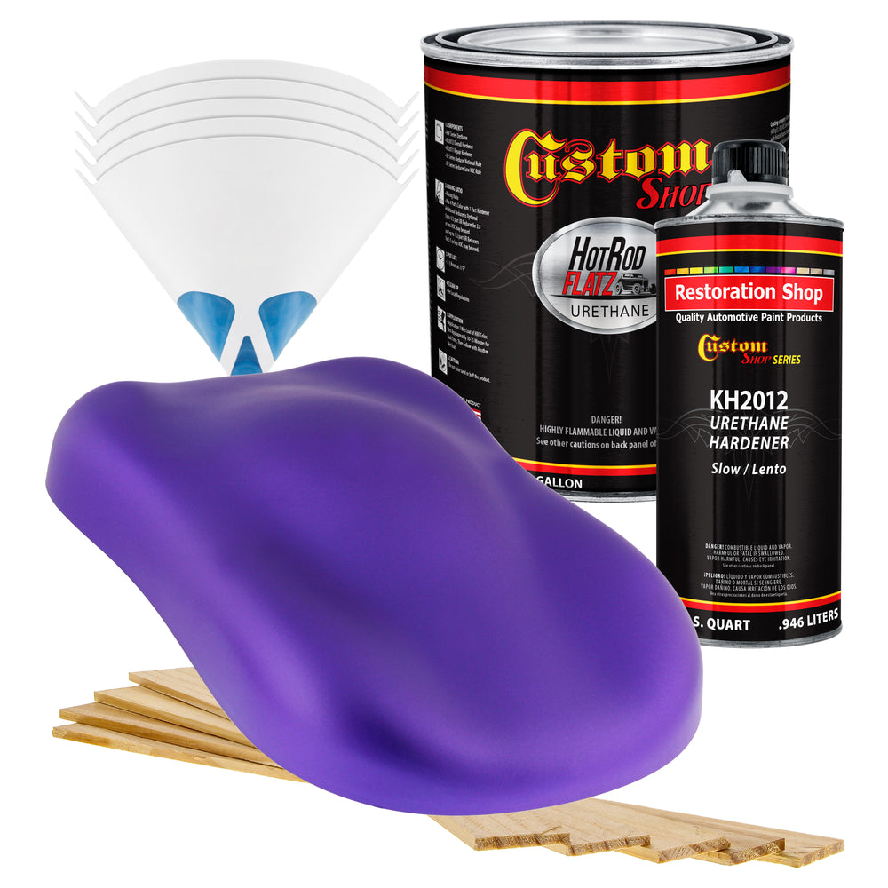 Passion Purple Pearl - Hot Rod Flatz Flat Matte Satin Urethane Auto Paint - Complete Gallon Paint Kit - Professional Low Sheen Automotive, Car Truck Coating, 4:1 Mix Ratio