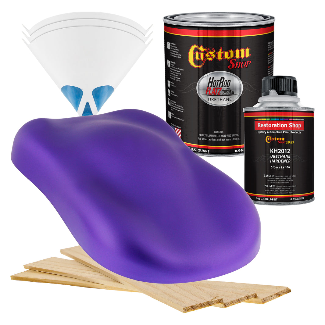 Passion Purple Pearl - Hot Rod Flatz Flat Matte Satin Urethane Auto Paint - Complete Quart Paint Kit