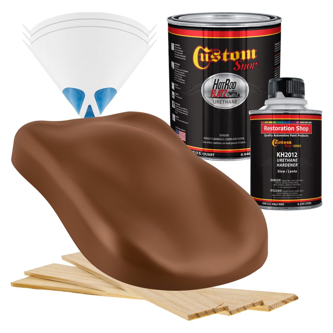 Rust Pearl - Hot Rod Flatz Flat Matte Satin Urethane Auto Paint - Complete Quart Paint Kit Coating