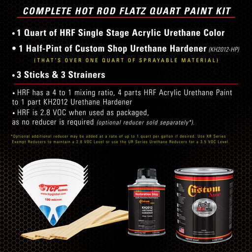 Rust Pearl - Hot Rod Flatz Flat Matte Satin Urethane Auto Paint - Complete Quart Paint Kit - Professional Low Sheen Automotive, Car Truck Coating, 4:1 Mix Ratio