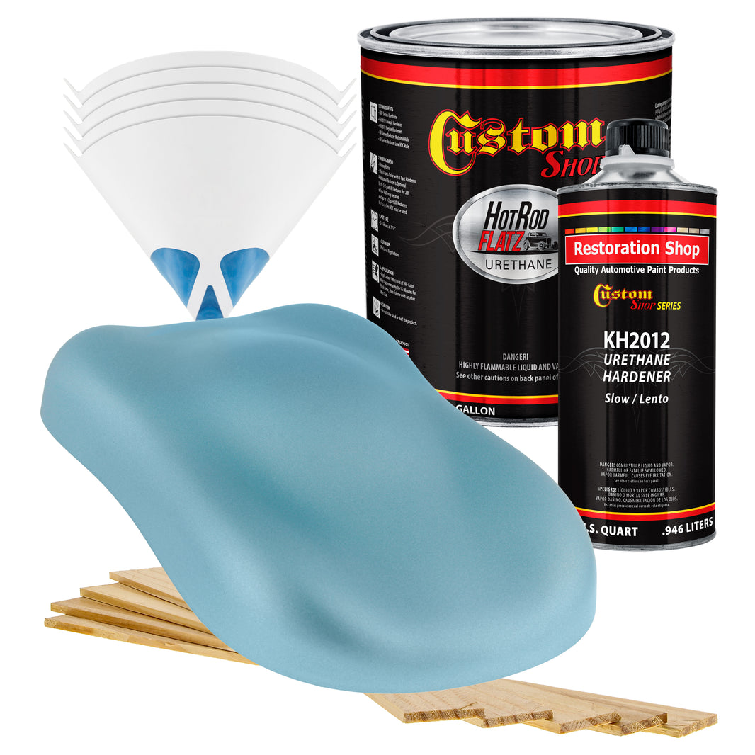 Diamond Blue Metallic - Hot Rod Flatz Flat Matte Satin Urethane Auto Paint - Complete Gallon Paint Kit
