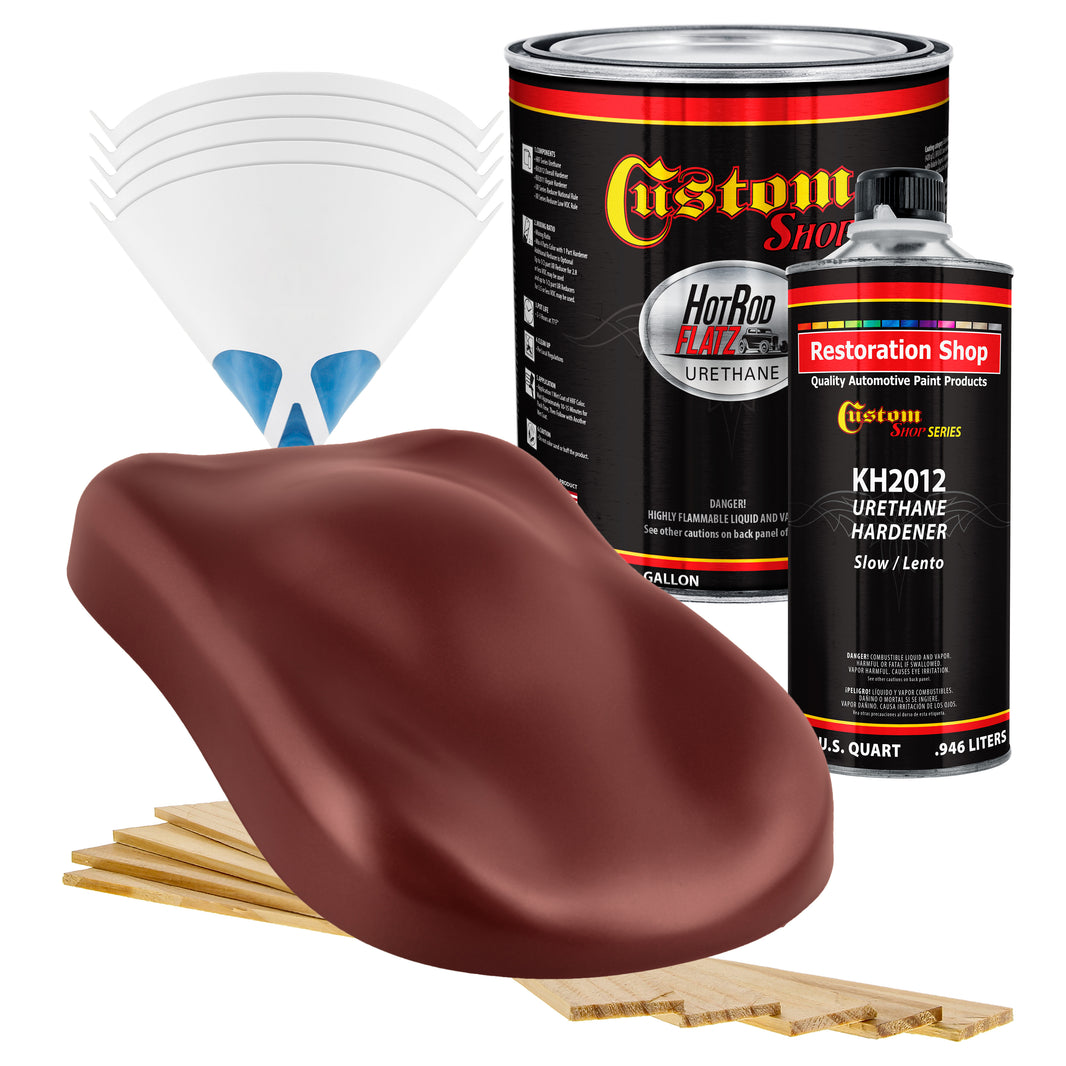 Candy Apple Red Metallic - Hot Rod Flatz Flat Matte Satin Urethane Auto Paint - Complete Gallon Paint Kit