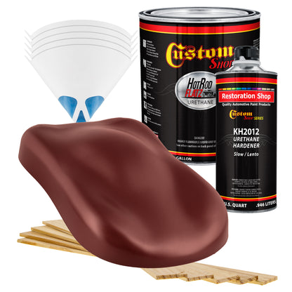 Candy Apple Red Metallic - Hot Rod Flatz Flat Matte Satin Urethane Auto Paint - Complete Gallon Paint Kit