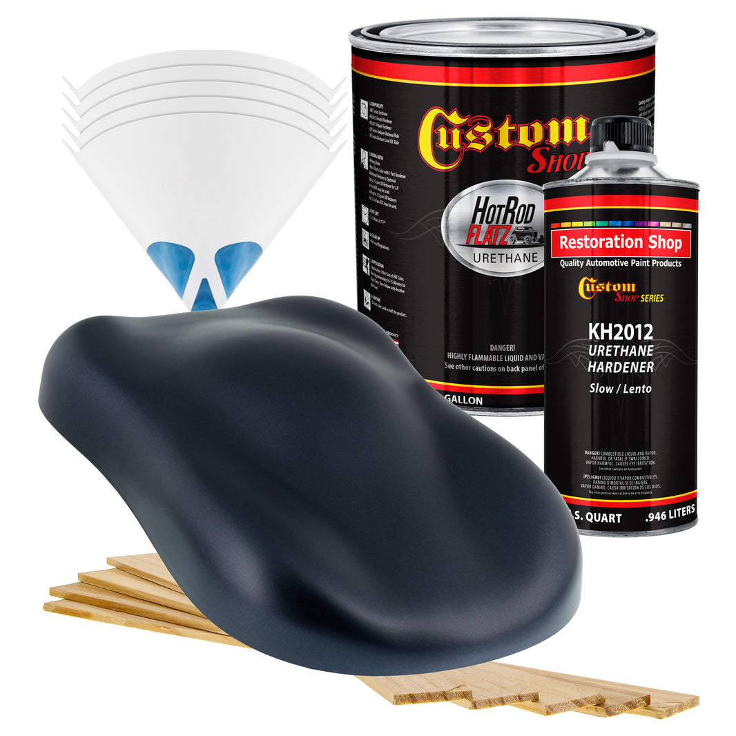 Midnight Blue Pearl - Hot Rod Flatz Flat Matte Satin Urethane Auto Paint - Complete Gallon Paint Kit