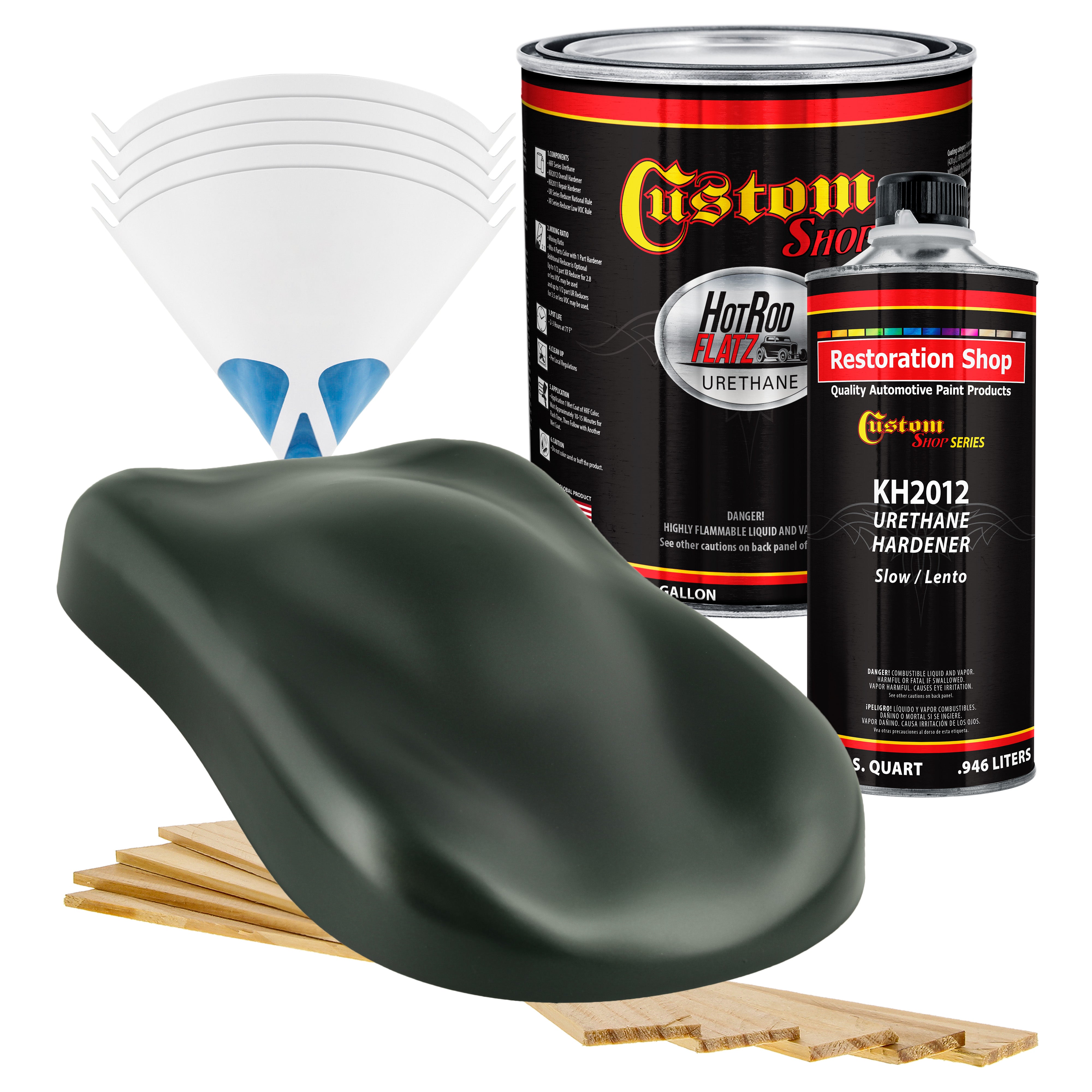 Midnight Green Pearl - Medium, Urethane Auto Flat Paint, Gallon