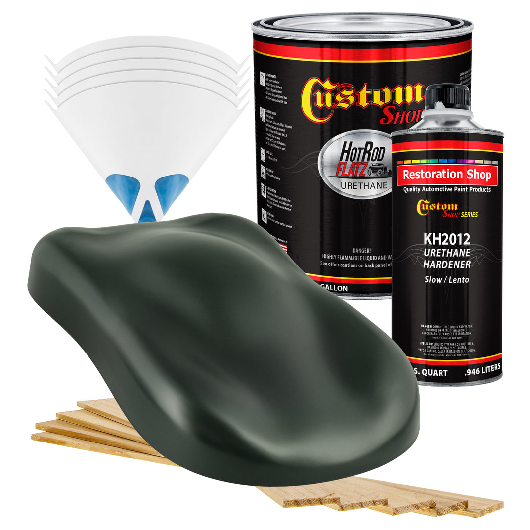 Midnight Green Pearl - Hot Rod Flatz Flat Matte Satin Urethane Auto Paint - Complete Gallon Paint Kit