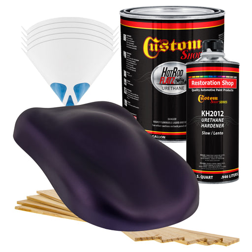 Midnight Purple Pearl - Hot Rod Flatz Flat Matte Satin Urethane Auto Paint - Complete Gallon Paint Kit - Professional Low Sheen Automotive, Car Truck