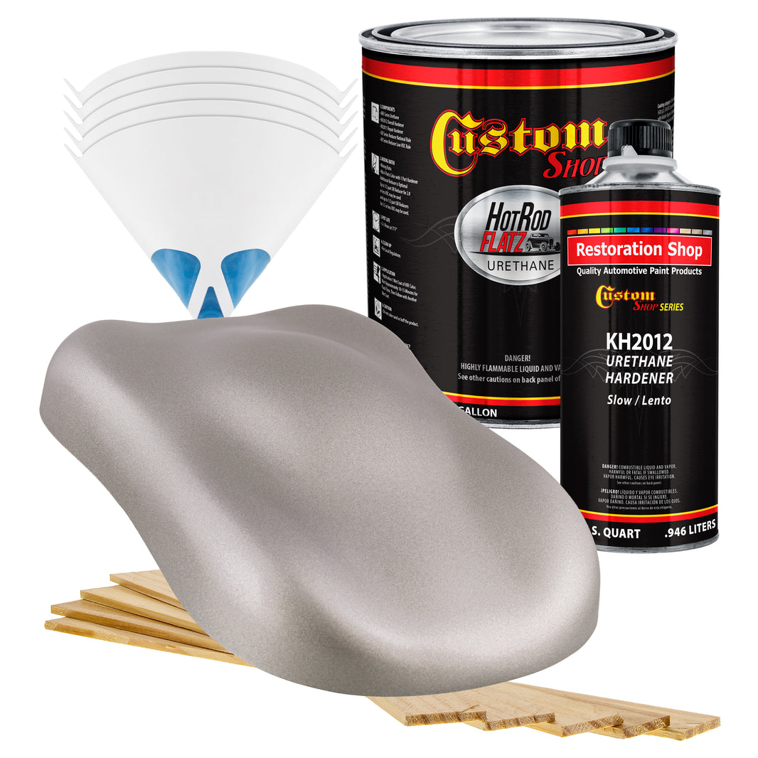 Silver Sled Metallic - Hot Rod Flatz Flat Matte Satin Urethane Auto Paint - Complete Gallon Paint Kit