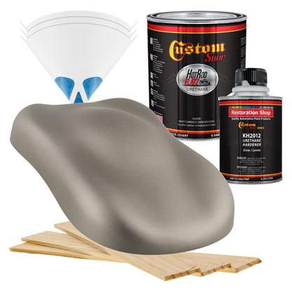 Gunsmoke Metallic - Hot Rod Flatz Flat Matte Satin Urethane Auto Paint - Complete Quart Paint Kit
