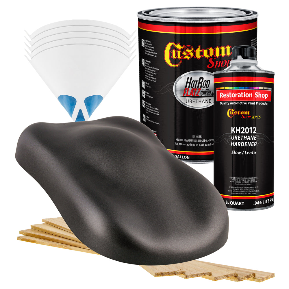 Twilight Black Metallic - Hot Rod Flatz Flat Matte Satin Urethane Auto Paint - Complete Gallon Paint Kit - Professional Low Sheen Automotive, Car