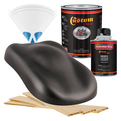 Twilight Black Metallic - Hot Rod Flatz Flat Matte Satin Urethane Auto Paint - Complete Quart Paint Kit
