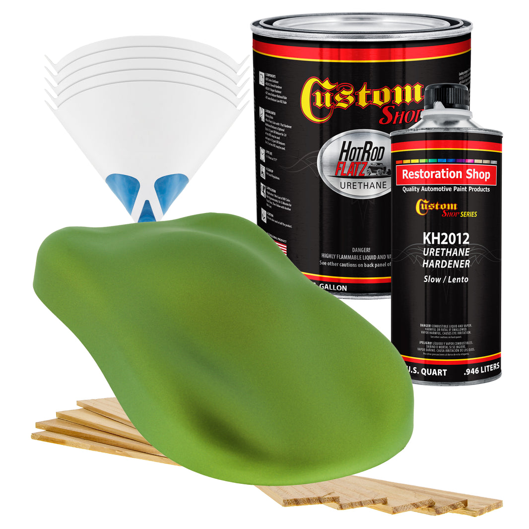 Firemist Lime - Hot Rod Flatz Flat Matte Satin Urethane Auto Paint - Complete Gallon Paint Kit