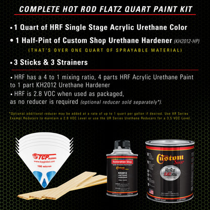 Firemist Lime - Hot Rod Flatz Flat Matte Satin Urethane Auto Paint - Complete Quart Paint Kit Coating