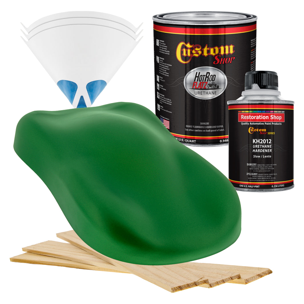Firemist Lime - Hot Rod Flatz Flat Matte Satin Urethane Auto Paint - Complete Quart Paint Kit Coating