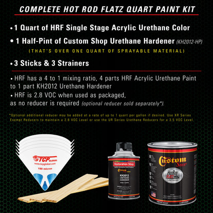 Firemist Lime - Hot Rod Flatz Flat Matte Satin Urethane Auto Paint - Complete Quart Paint Kit Coating