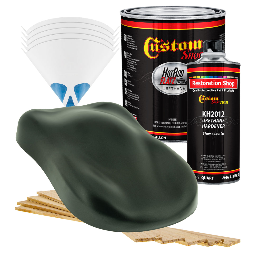 Fathom Green Firemist - Hot Rod Flatz Flat Matte Satin Urethane Auto Paint - Complete Gallon Paint Kit
