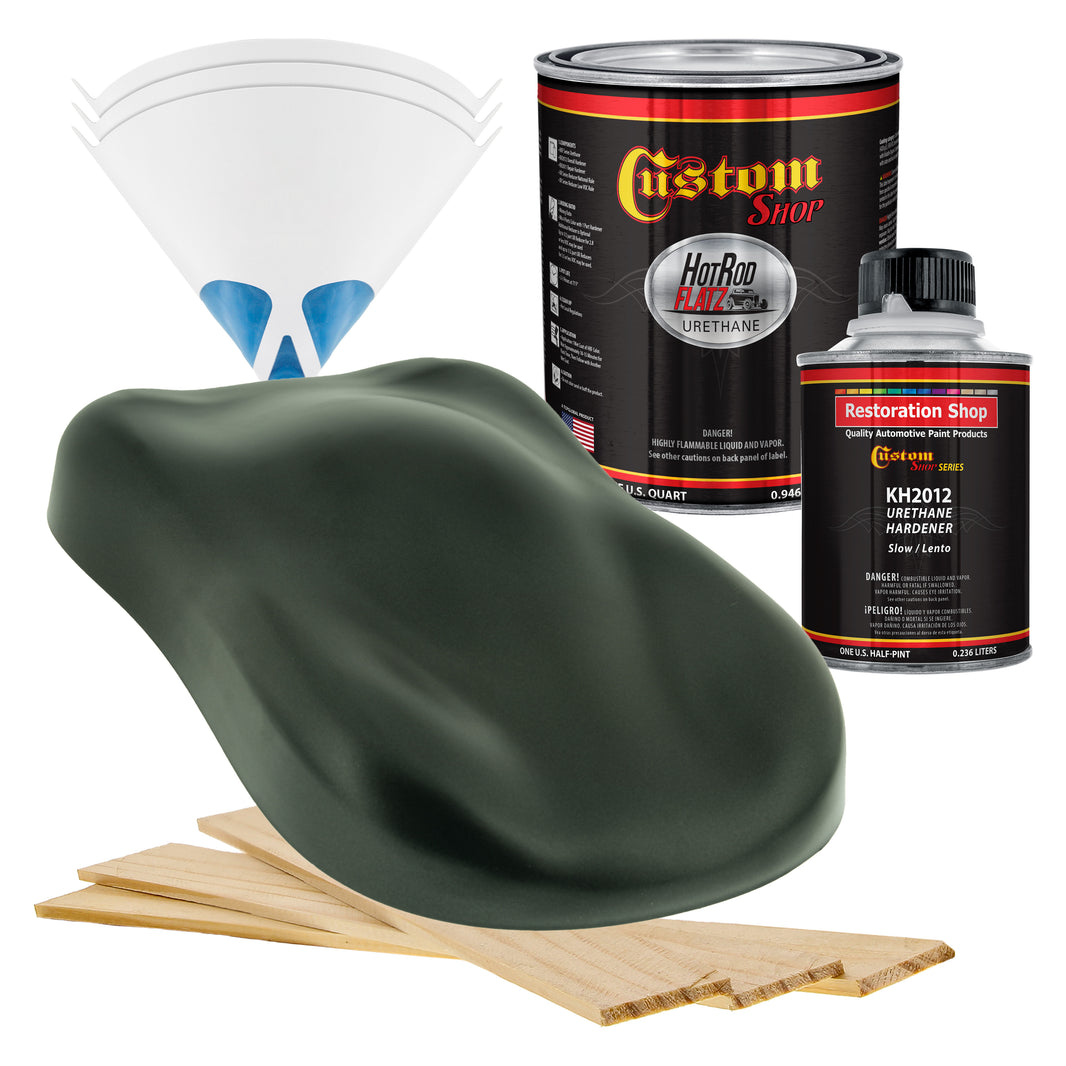 Fathom Green Firemist - Hot Rod Flatz Flat Matte Satin Urethane Auto Paint - Complete Quart Paint Kit