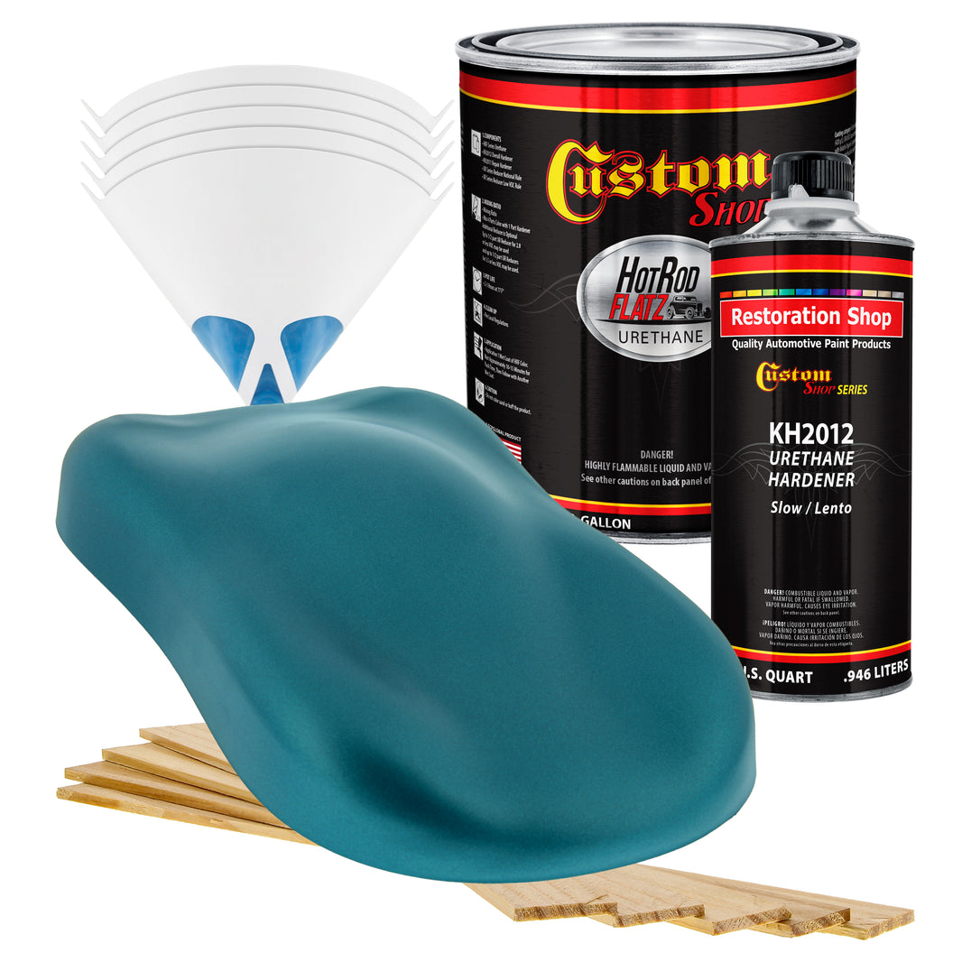 Aquamarine Firemist - Hot Rod Flatz Flat Matte Satin Urethane Auto Paint - Complete Gallon Paint Kit