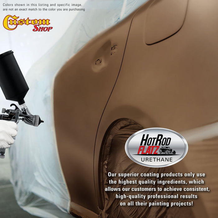 Saddle Brown Firemist - Hot Rod Flatz Flat Matte Satin Urethane Auto Paint - Complete Quart Paint Kit - Professional Low Sheen Automotive, Car Truck Coating, 4:1 Mix Ratio