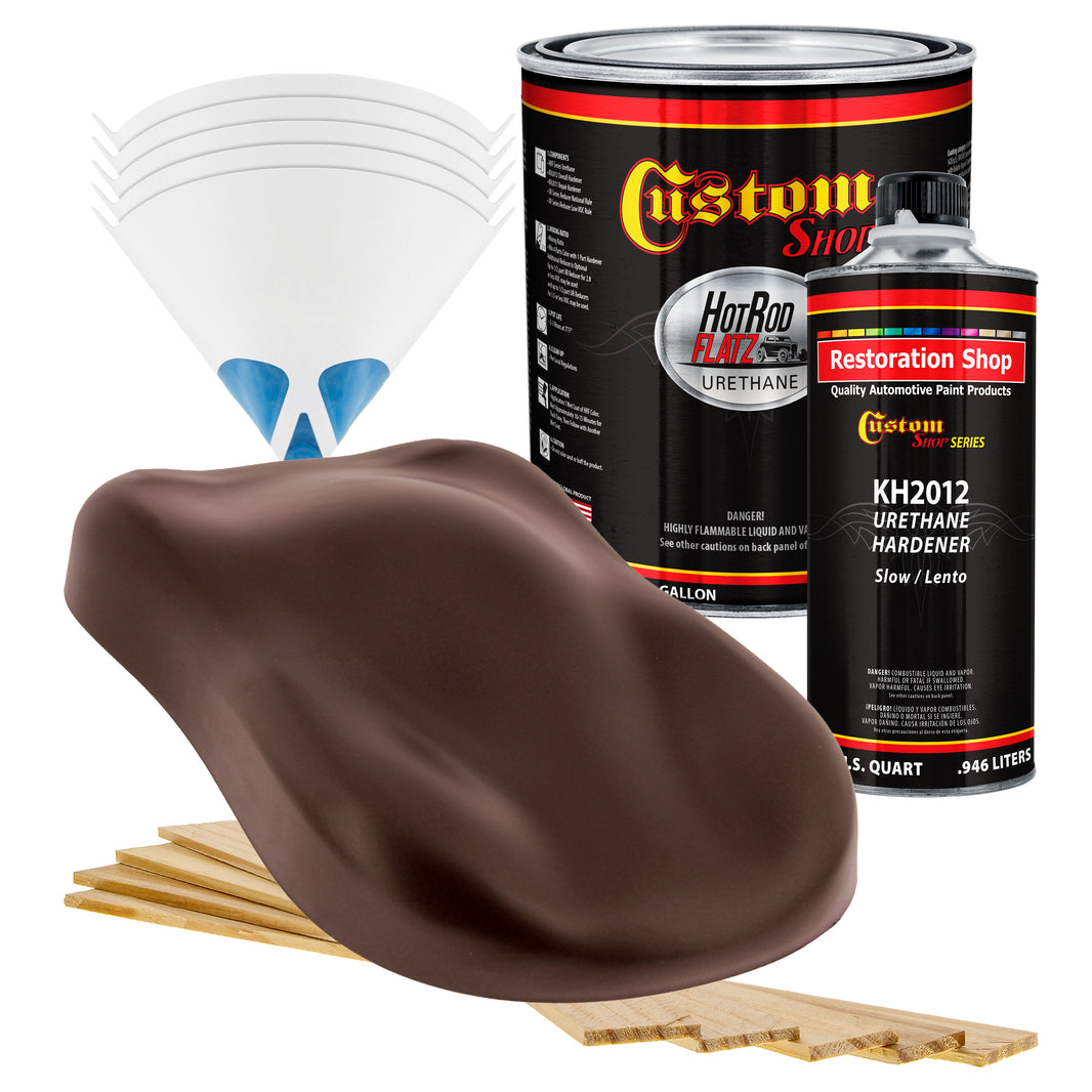 Whole Earth Brown Firemist - Hot Rod Flatz Flat Matte Satin Urethane Auto Paint - Complete Gallon Paint Kit