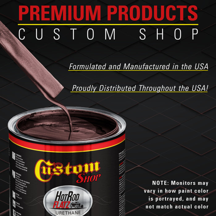 Milano Maroon Firemist - Hot Rod Flatz Flat Matte Satin Urethane Auto Paint - Complete Gallon Paint Kit - Professional Low Sheen Automotive, Car Truck Coating, 4:1 Mix Ratio