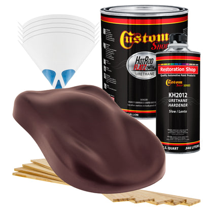 Milano Maroon Firemist - Hot Rod Flatz Flat Matte Satin Urethane Auto Paint - Complete Gallon Paint Kit