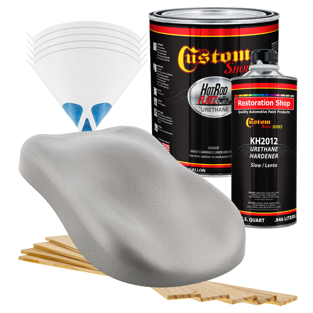 Brilliant Silver Firemist - Hot Rod Flatz Flat Matte Satin Urethane Auto Paint - Complete Gallon Paint Kit