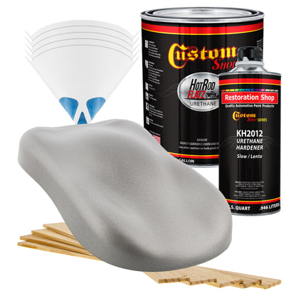 Brilliant Silver Firemist - Hot Rod Flatz Flat Matte Satin Urethane Auto Paint - Complete Gallon Paint Kit