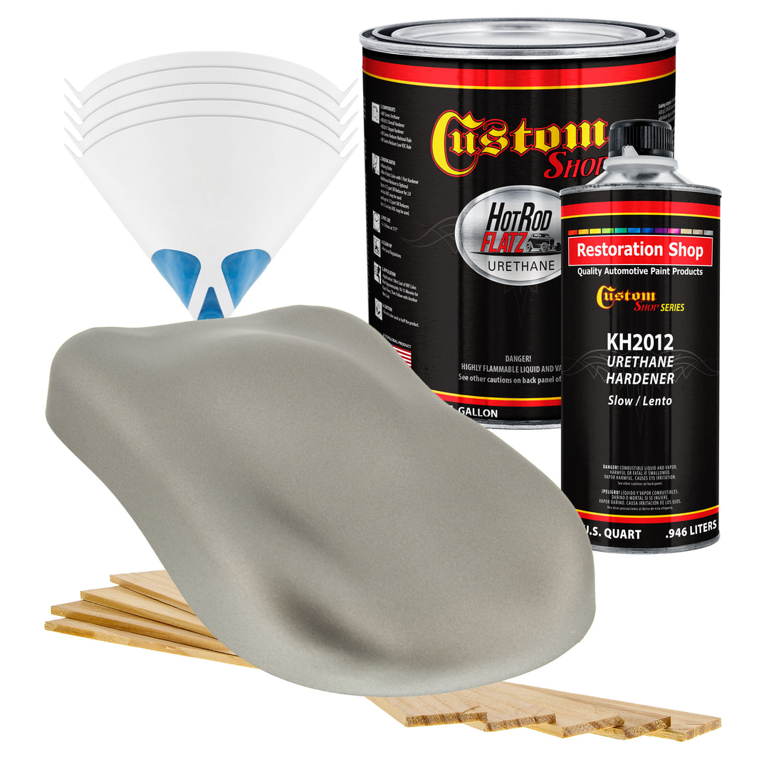 Firemist Pewter Silver - Hot Rod Flatz Flat Matte Satin Urethane Auto Paint - Complete Gallon Paint Kit