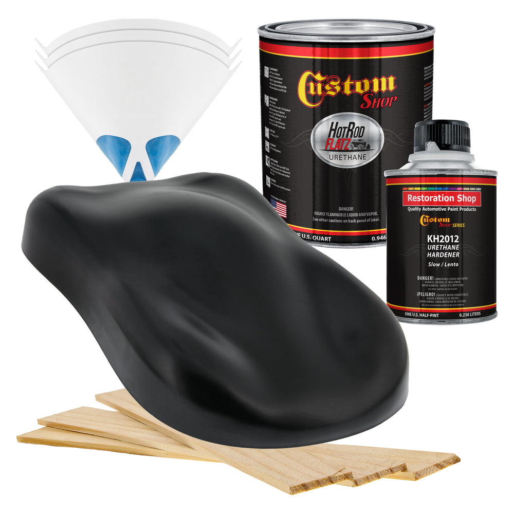 Black Diamond Firemist - Hot Rod Flatz Flat Matte Satin Urethane Auto Paint - Complete Quart Paint Kit - Professional Low Sheen Automotive, Car Truck