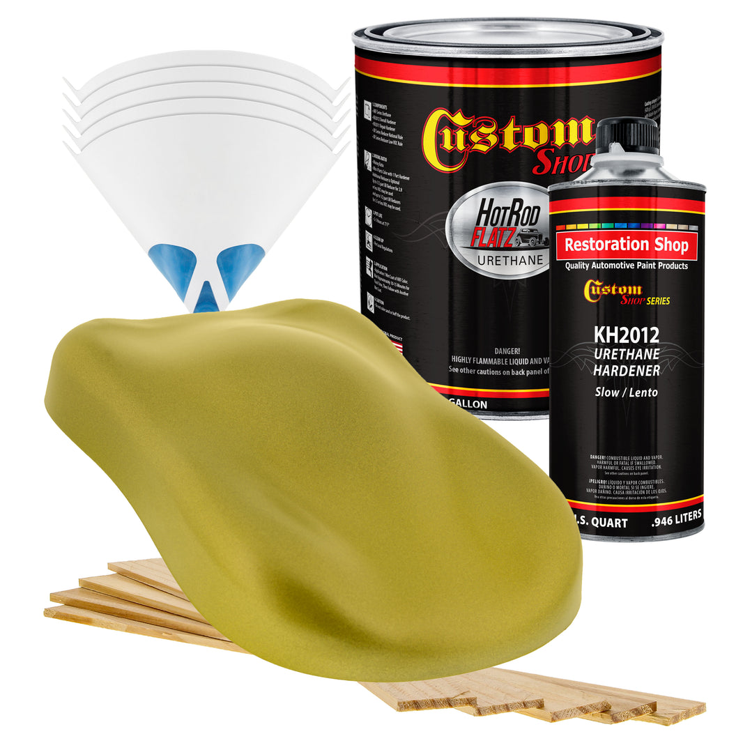 Saturn Gold Firemist - Hot Rod Flatz Flat Matte Satin Urethane Auto Paint - Complete Gallon Paint Kit