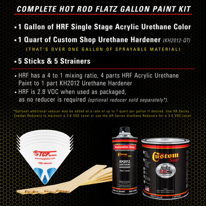 Saturn Gold Firemist - Hot Rod Flatz Flat Matte Satin Urethane Auto Paint - Complete Gallon Paint Kit