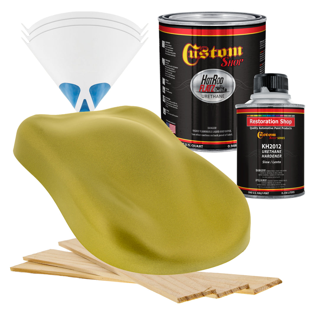 Saturn Gold Firemist - Hot Rod Flatz Flat Matte Satin Urethane Auto Paint - Complete Quart Paint Kit